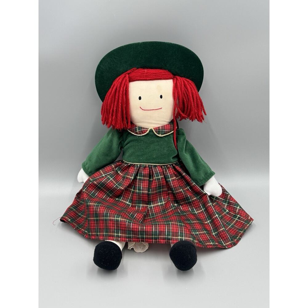Eden Madeline Doll Christmas Plaid Dress Green Hat 18” FLAWS READ DETAILS